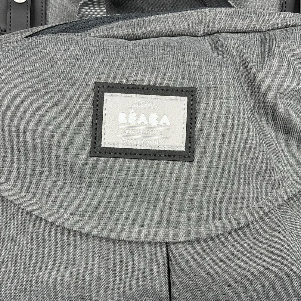 BEABA Sac à Langer Genève Diaper Bag 23L Gray Shoulder Baby Changing Bag NWT